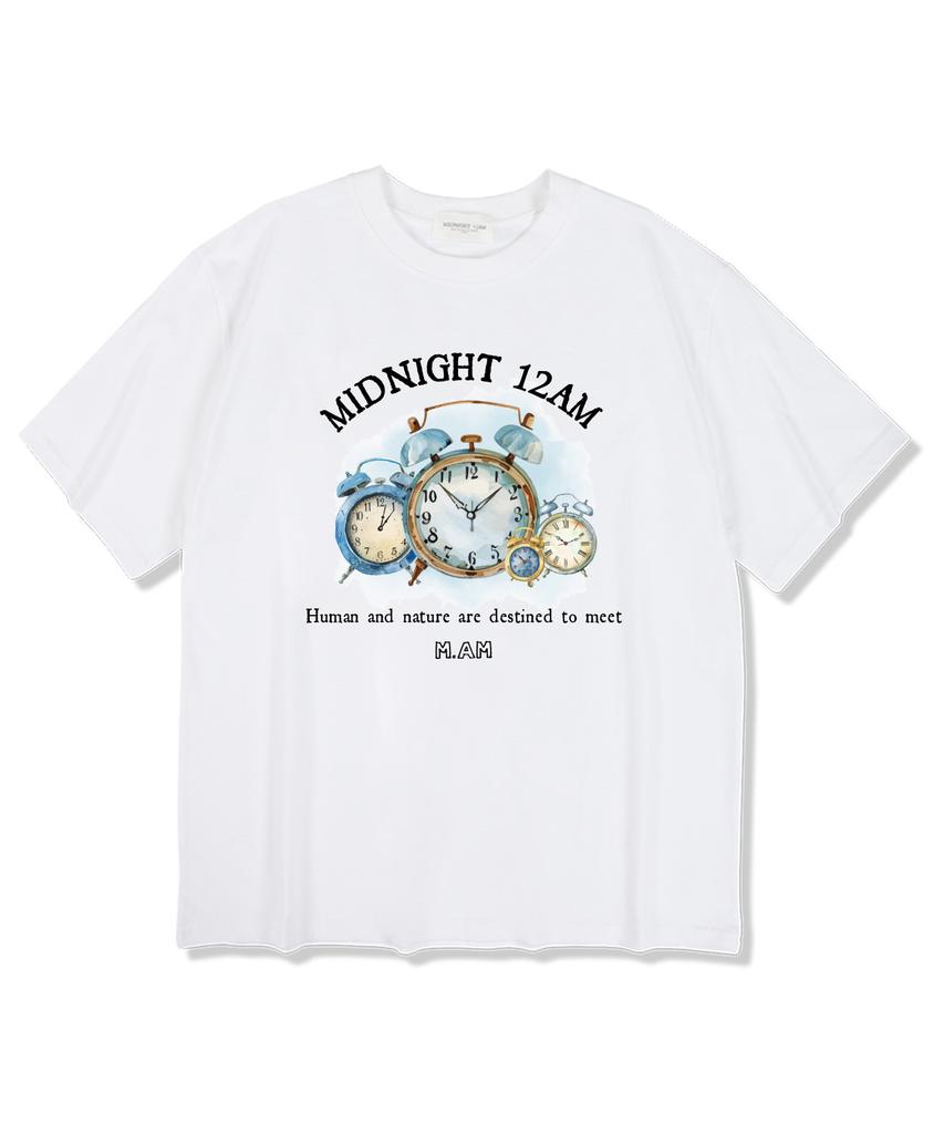 MIDNIGHT12AM Watercolor Watch White Short Sleeve T-Shirt