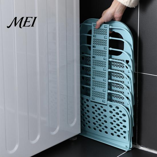 Foldable Hanging Hamper Laundry Basket, Breathable Hollow Design, Wall Mounted Portable Dirty Clothes Bag Space Saving Organizer, for Bathroom