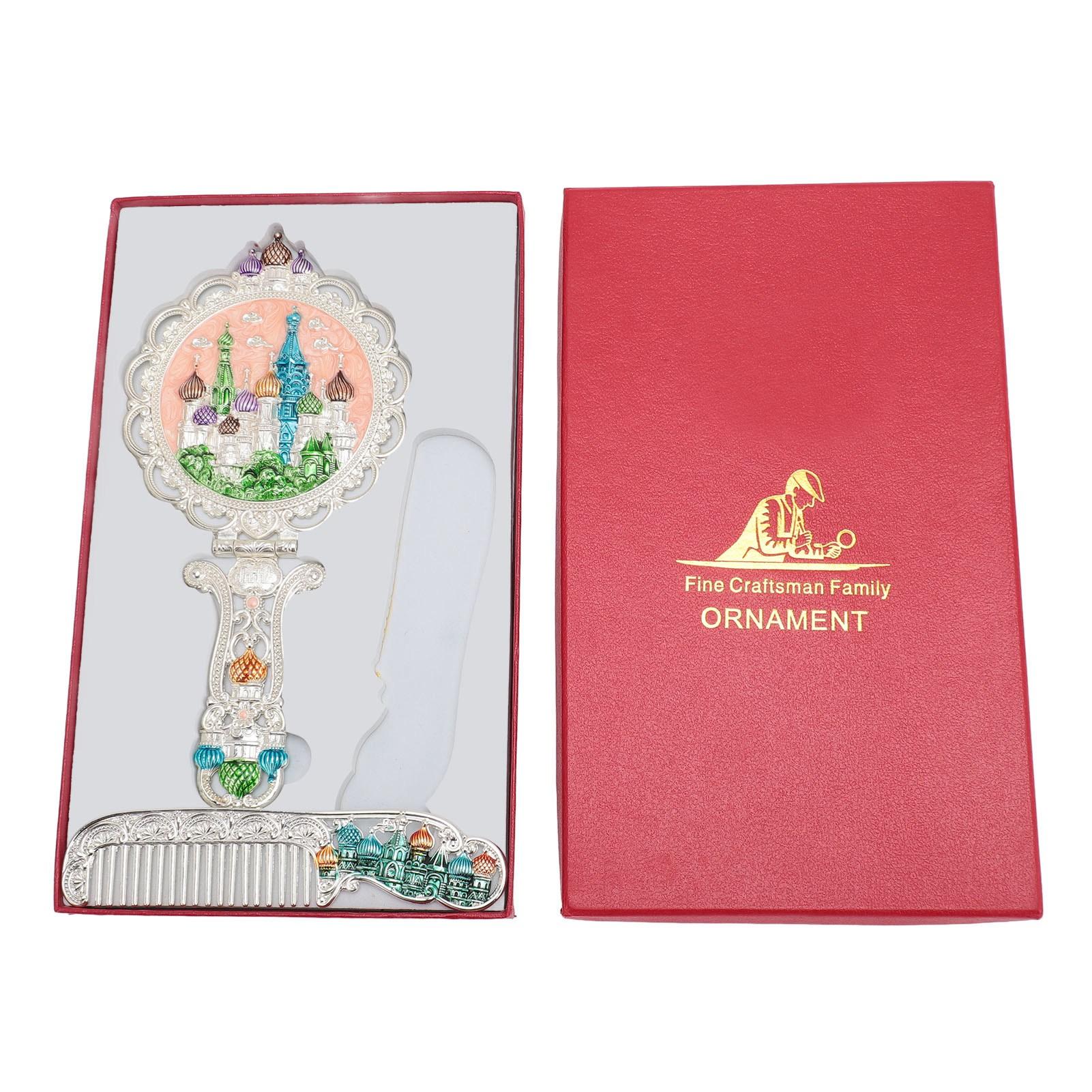 Винтажный набор ручного зеркала и расчески Многоцелевой Изысканный Ретро Складной Металлический Ручной Набор Зеркал для Макияжа