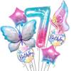 Butterfly starry sky digital balloon set children baby birthday party decoration gradual change star decoration arrangement