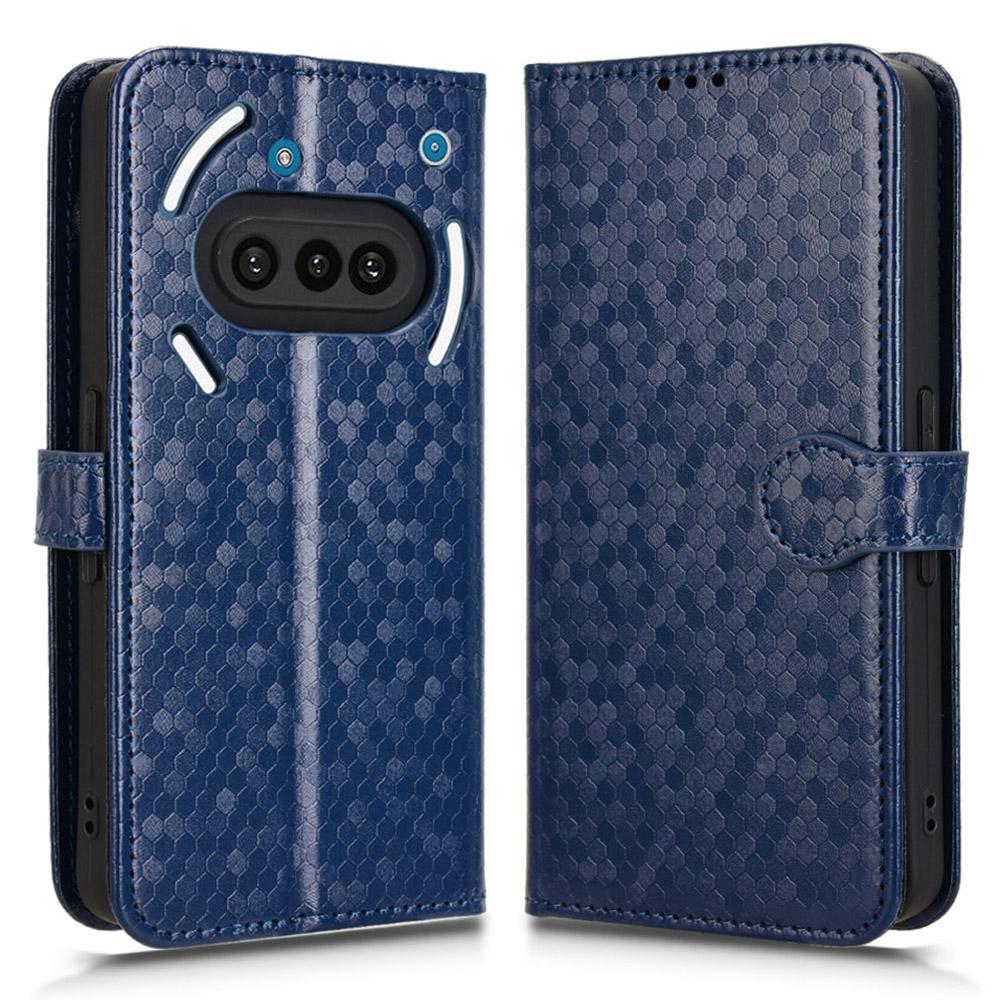 For Nothing Phone (3a) Wallet Case Dot Pattern Imprint PU Leather Phone Cover