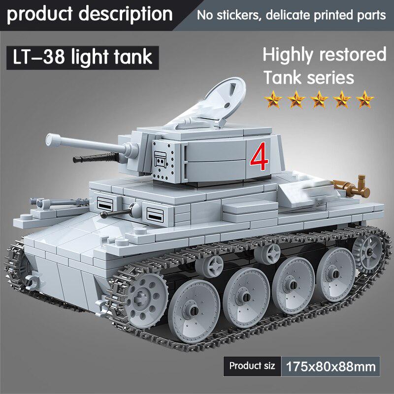 446PCS VK1602 Leopard Light Tank Model Building Blocks WW2 Soldier Figure Toy 446PCS VK1602 Leopard Light Tank Model Building Blocks WW2 Soldier Figure Toy