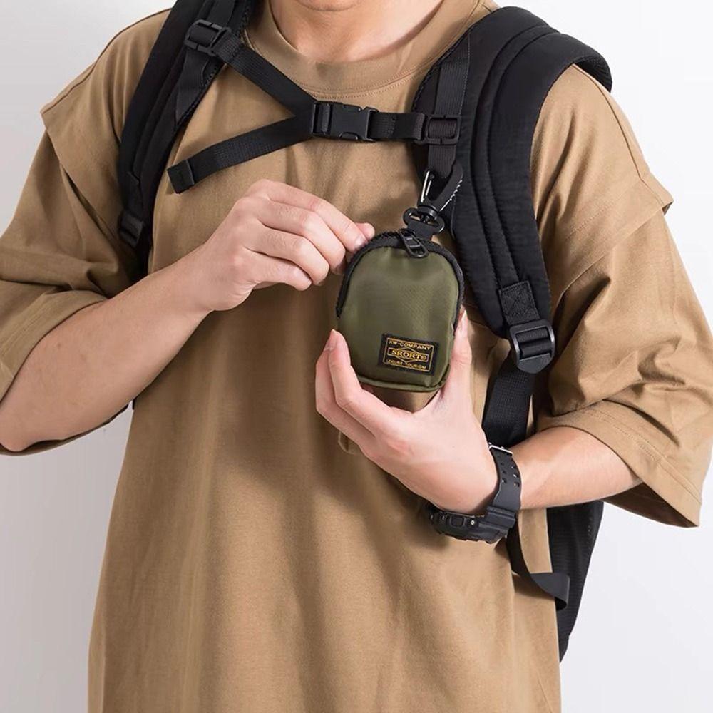 Portable Multi Functional Coin Purses Zipper Headphone Organizer Card Holder Lightweight Mini Hanging Bag