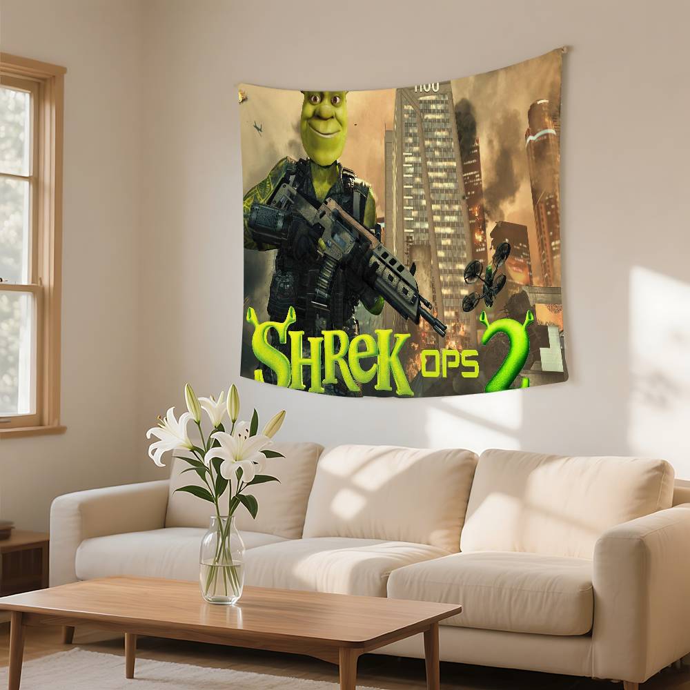 Funny Movie Sshrek Tapestry Wall Hanging Tapestry Art Deco Blanket Curtain Hanging At Home Bedroom Living Room Decor