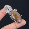 Pierre Gemme Pierre de Sang Naturelle Bijoux Indiens Pendentif en Argent Sterling 925 Pour Filles