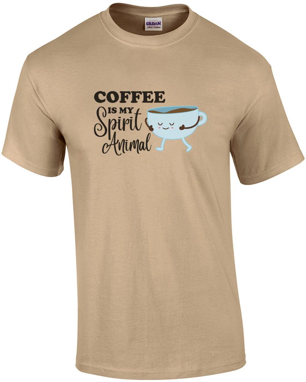 Coffee is my spirit animal - funny coffee t-shirt L