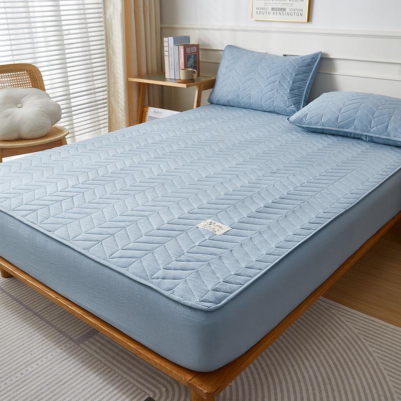 Cotton Waterproof Fitted Sheet Thickened Washed Cotton Three-piece Simmons Mattress Protector