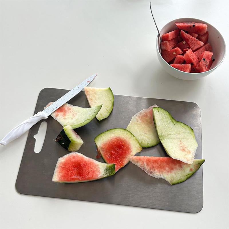Taglio di Pannelli in Titanio Per Cucina Pannello Inox Acciaio 304 Ispessito Doppia Faccia Grado Alimentare Portatile Frutta Carne Taglio