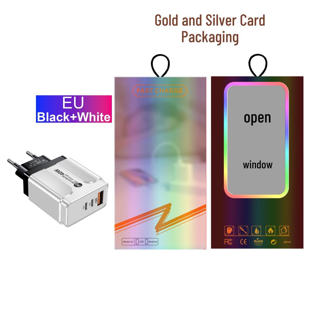 Universal Charger for US/EU/UK/AU: Original Power Adapter with 1 USB + 2 PD Ports