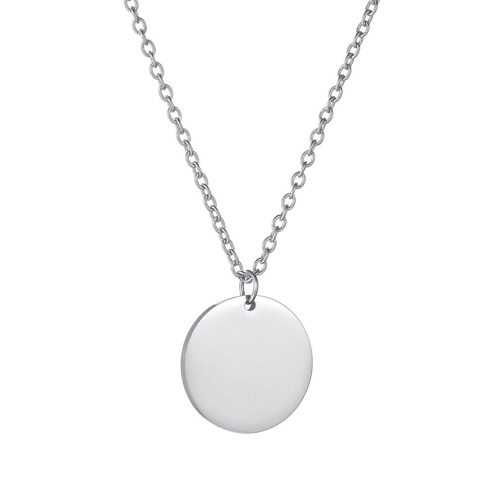 2024 Trendy European & American Stainless Steel O-Shaped Women's Necklace with Laser Engraved Logo