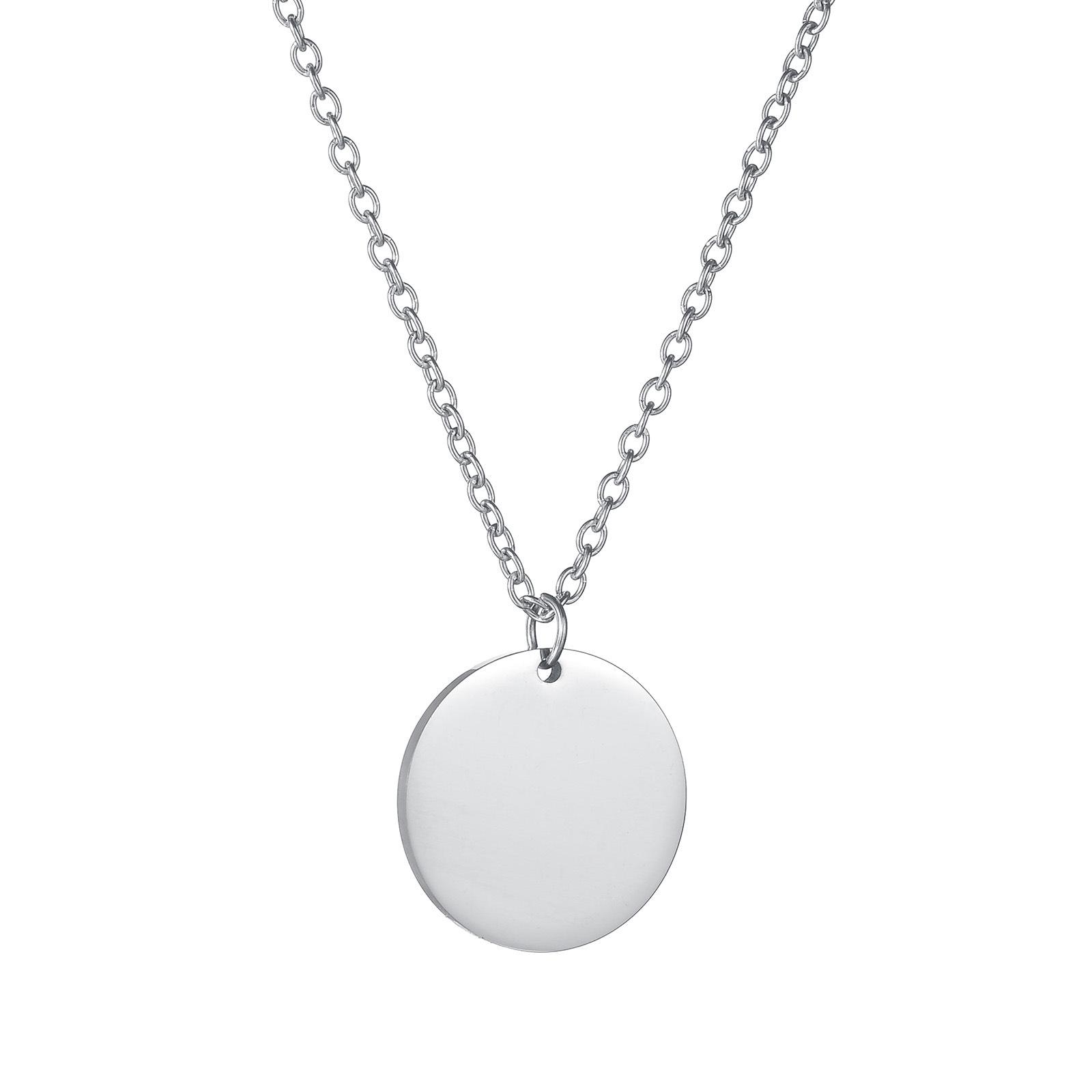 

Трендовое европейское и американское женское ожерелье из нержавеющей стали O-образной формы с логотипом, нанесенным лазерной гравировкой серебряный