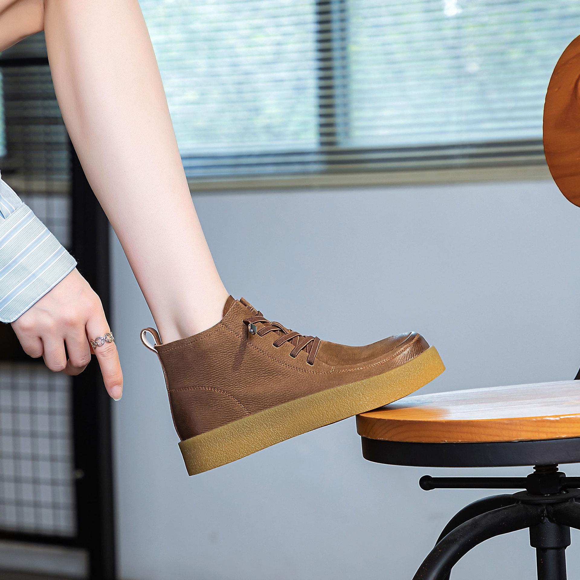 

Белые туфли из натуральной кожи, одиночные туфли, кроссовки, обувь для сёрфинга 40 коричневый