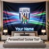 Benutzerdefinierte Namens-Text-Wandteppich West Bromwich Albion Personalisierter Polyester-Wandteppich für Schlafzimmer und Zimmer
