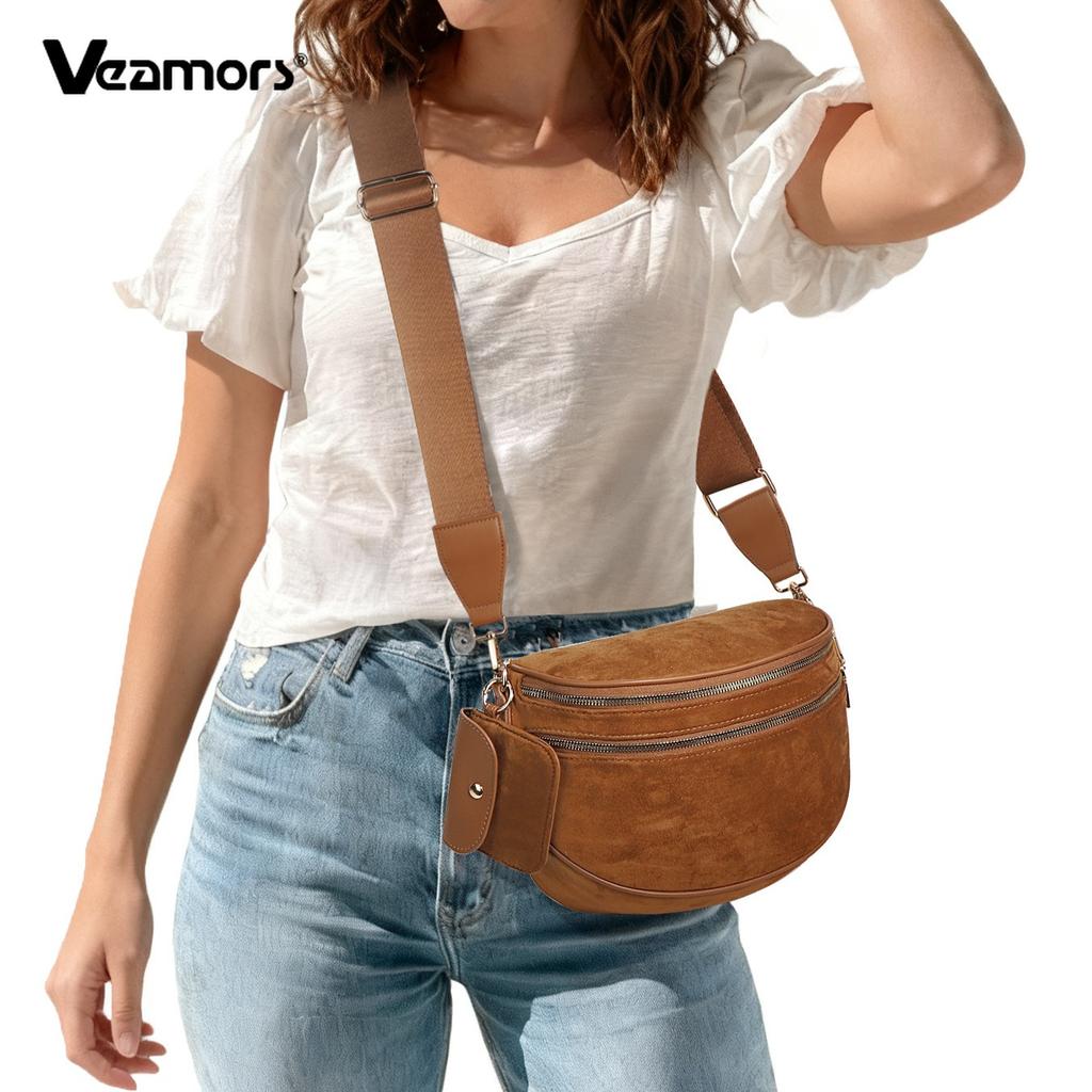Women Adjustable Strap Crossbody Bag Vintage Shell Waist Bag Casual Daily Shoulder Purse