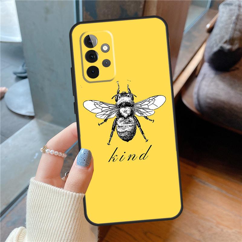 Bee Art Print Cute Cartoon Floral Case For Samsung Galaxy A54 A34 A14 A15 A13 A53 A16 A26 A36 A56 A12 A22 A32 A52 A06 A35 A55