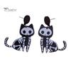 1 Pair Halloween Earrings Spooky Chic Bat Cat Skull Lightweight Trendy Personality Fun Comfortable Earrings