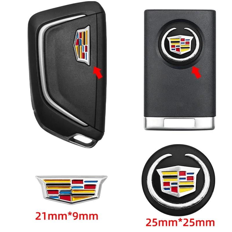 21mm/25mm Auto-Fernschlüssel Aluminium-Logo-Aufkleber für Cadillac Escalade Deville DTS ATS BLS CT4 CT6 CTS EXT SLR SRX XLR XT4 XT5 Xl7