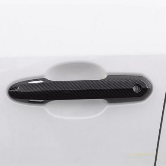 Carbon Fiber Front&Back Car Door Handles Trim For Toyota RAV4 -2025