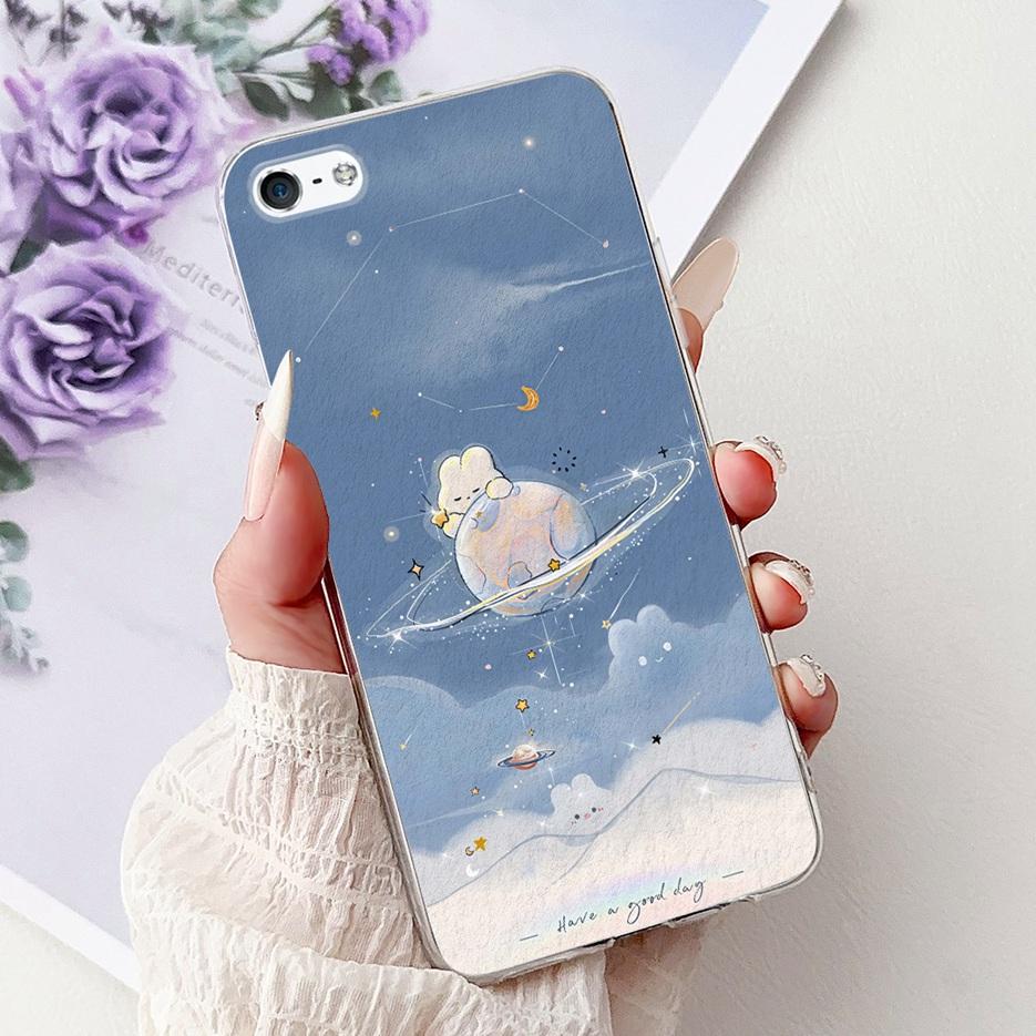 Für Apple iPhone 5 5S Hülle iPhoneSE Luxuriöse Bemalte Blumenhülle Weiche Silikon-Handyhülle Für iPhone SE 2020 2022 iPhone5 Fundas