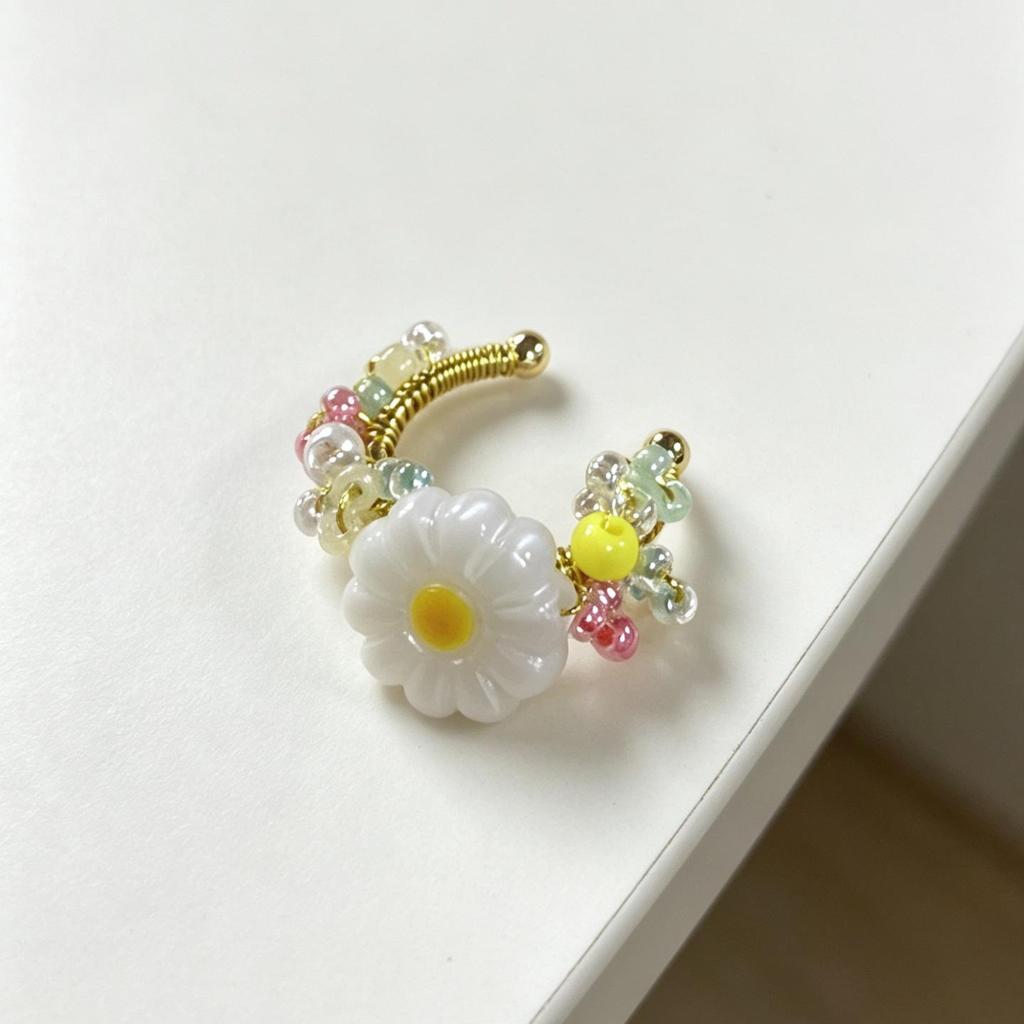Französischer Designer Glänzende Perlenquaste Ohrknochen-Clip - Luxuriöse Nicht-Piercing-Ohrringe