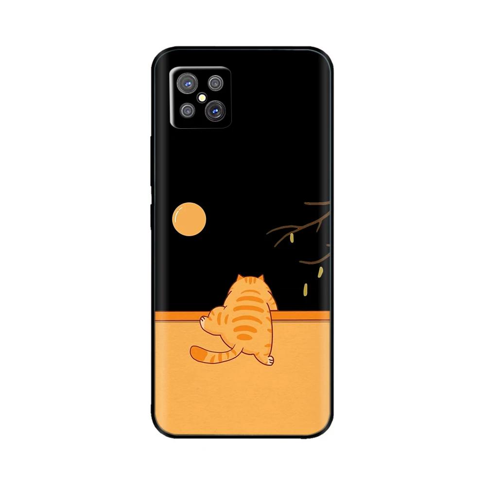 Shockproof Cover For Oppo Reno4 Z 5G Case Animal Painted Black Silicone Soft Phone Back Cover For OPPO A92S Bumper Shell Fundas