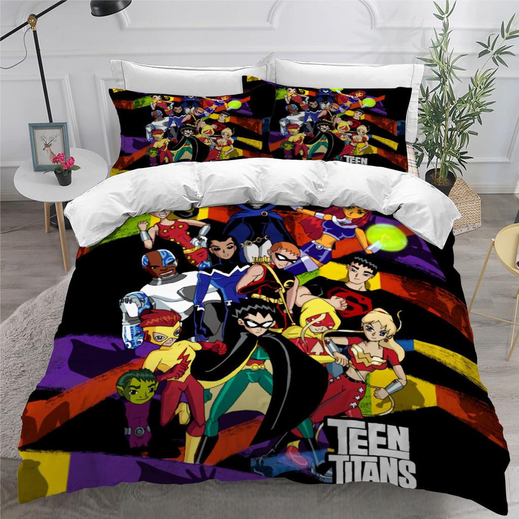 Animation 3D Digital Printing Three-Piece Home Textile Diy Quilt Cover Bed Pillowcase