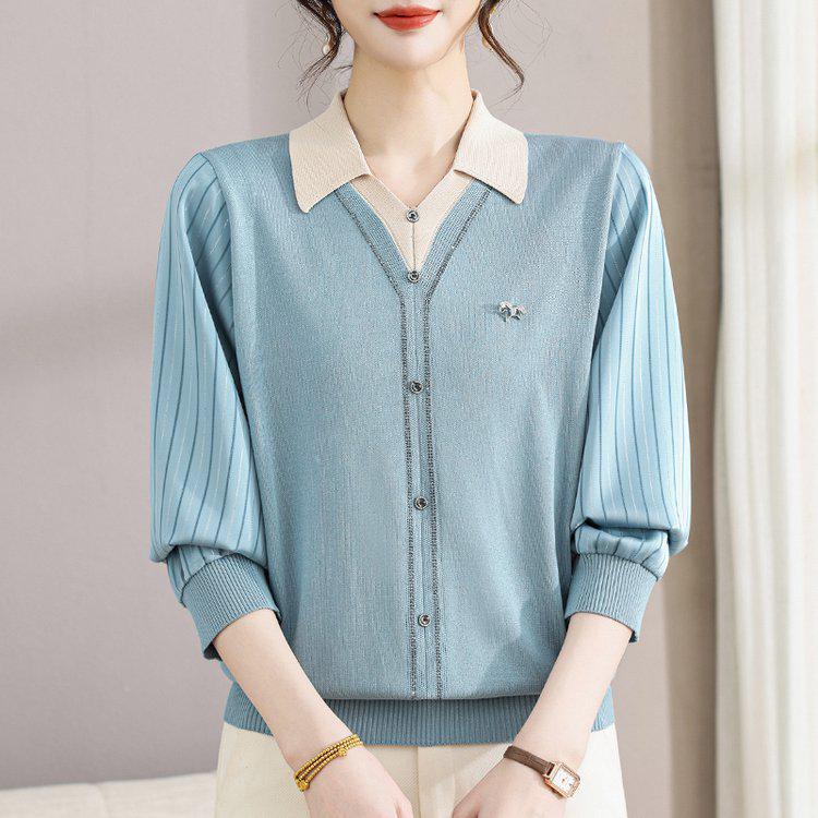 Stylish Casual Knitwear for Middle-Aged Women - Loose Two-Piece Design