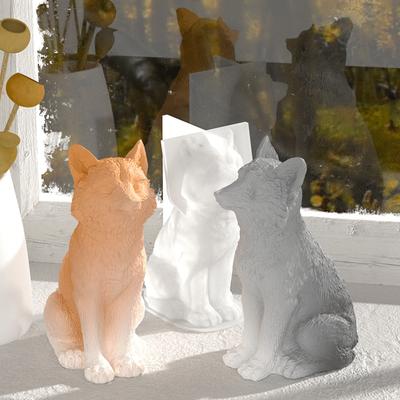 Molde de silicona 3D de zorro pequeño, ideal para hacer tú mismo, para cemento, yeso, arcilla, velas, decoración de mesa para el hogar, manualidades.