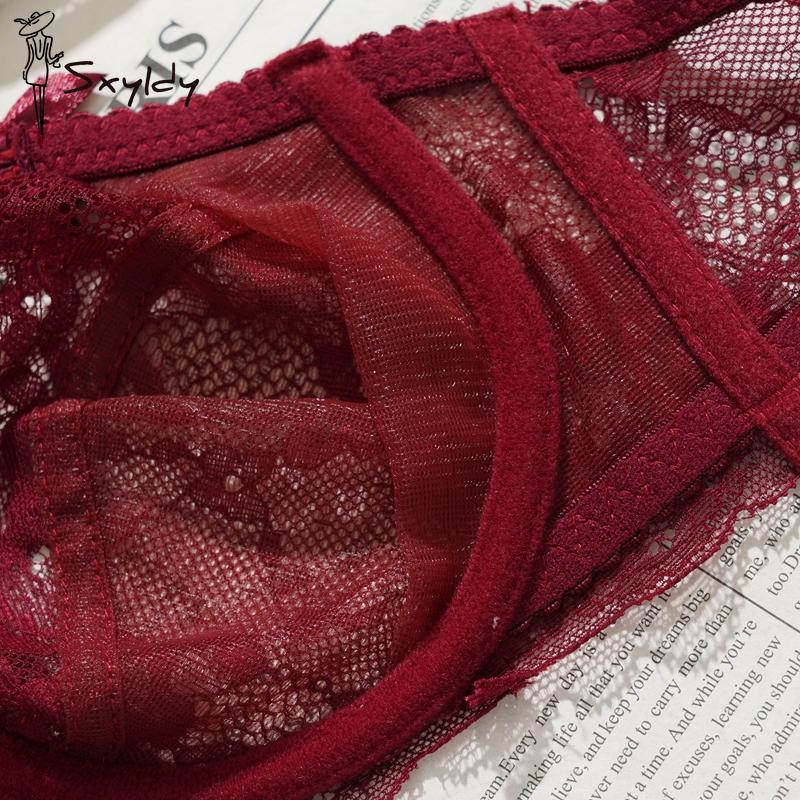 Letní ultratenké krajkové květinové podprsenky Dámské sexy spodní prádlo Francouzská romantická push-up podprsenka S mašličkou Dámské prodyšné podprsenky