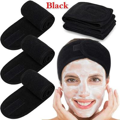 Facial Spa Headband Makeup Shower Bath Wrap Sport Hairband Terry Cloth Adjustable Magic Tape Head Wrap