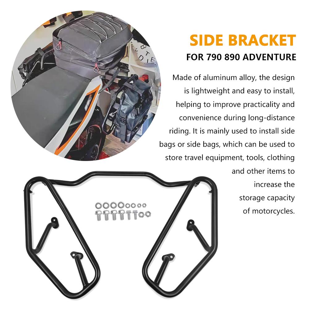 For 790 Adventure ADV 890 Adventure 2019-2023 Motorcycle Side Bag Support Bar Saddle Bag Mounting Bracket Travel Bag Rack