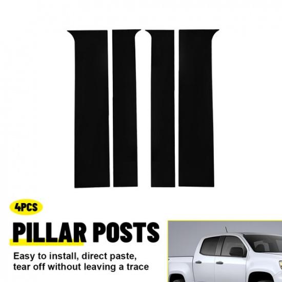 4Pcs For Chevy Colorado Canyon GMC 2015- Black Post Pillar Door Window Cover