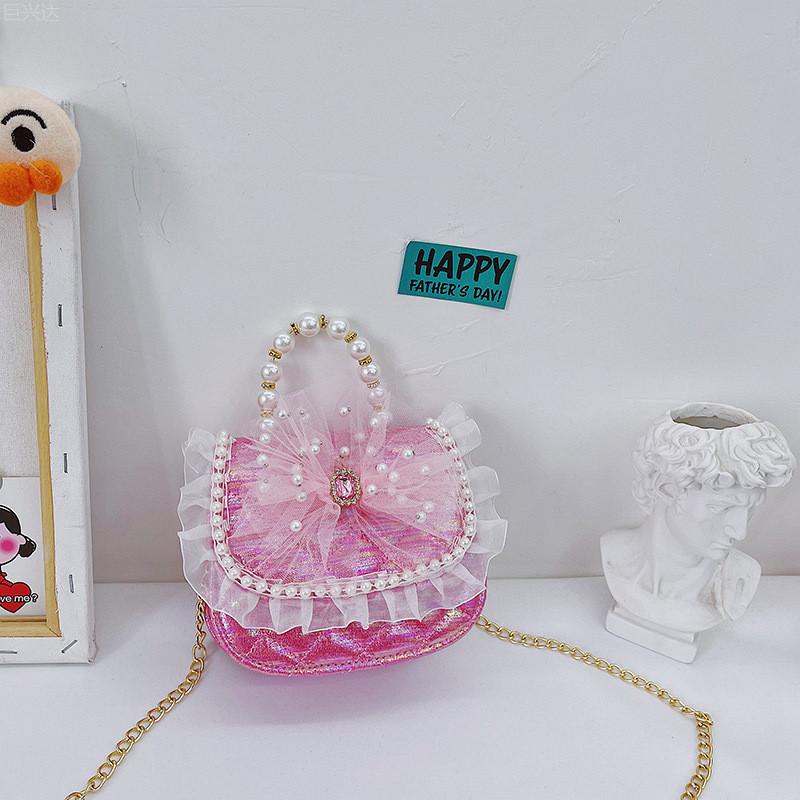 Chic Pearl Embellished Crossbody Bag For Kids Trendy And Fashionable Accessory