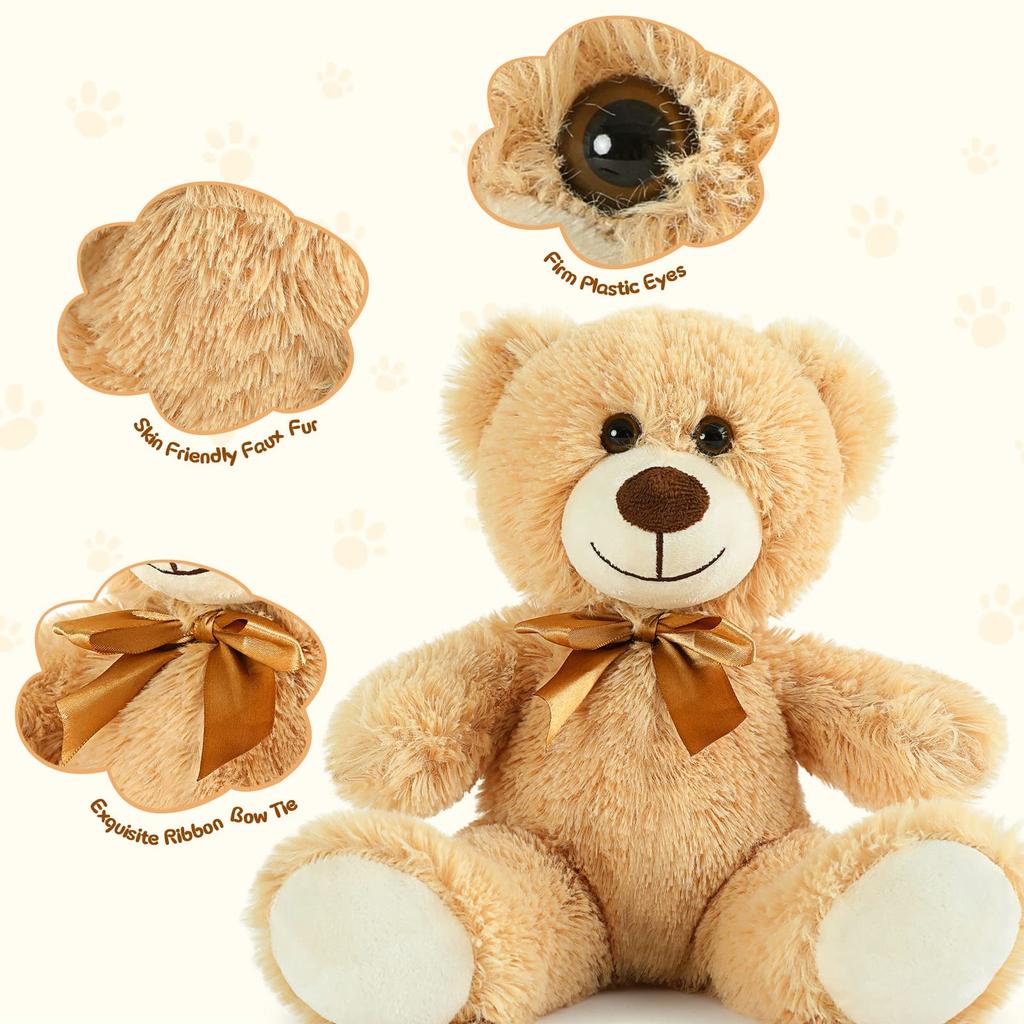 Cute Colorful Bow Tie Bear Doll Plush Toy Hug Bear Doll Stuffed Animals Children Birthday Gift Pillow Teddy Bear Home Decor