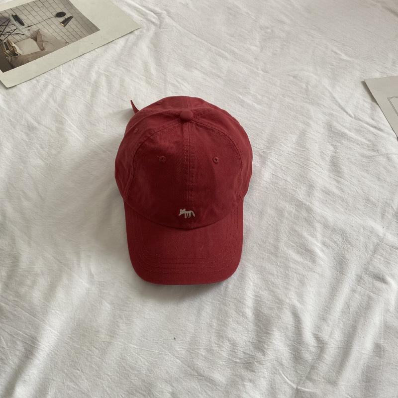 Koreanische bestickte Baumwoll-Baseballkappe mit kleinem Fuchs für Männer und Frauen mit breiter Krempe, die Gesichter zeigt, mit kleiner Entenküken-Kappe, Sonnenschutz, Trend