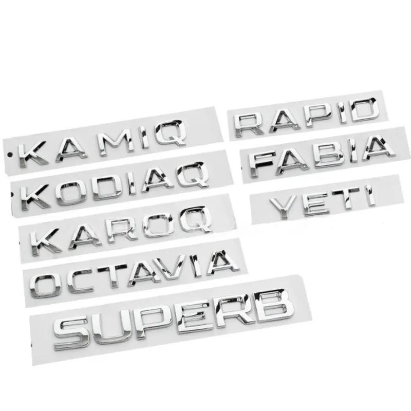 ZDVK6 4X4 FABIA KAMIQ KAROQ KODIAQ OCTAVIA RAPID SUPERB YETI skoda letter logo car stickers for Skoda series refit trunk accessories