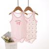 Baby Koi Baby Clothes Camisole Girls Set Romper Underwear Material Coverall Pink Set 4 Rabbit Pattern 100cm Three-Piece All-Year