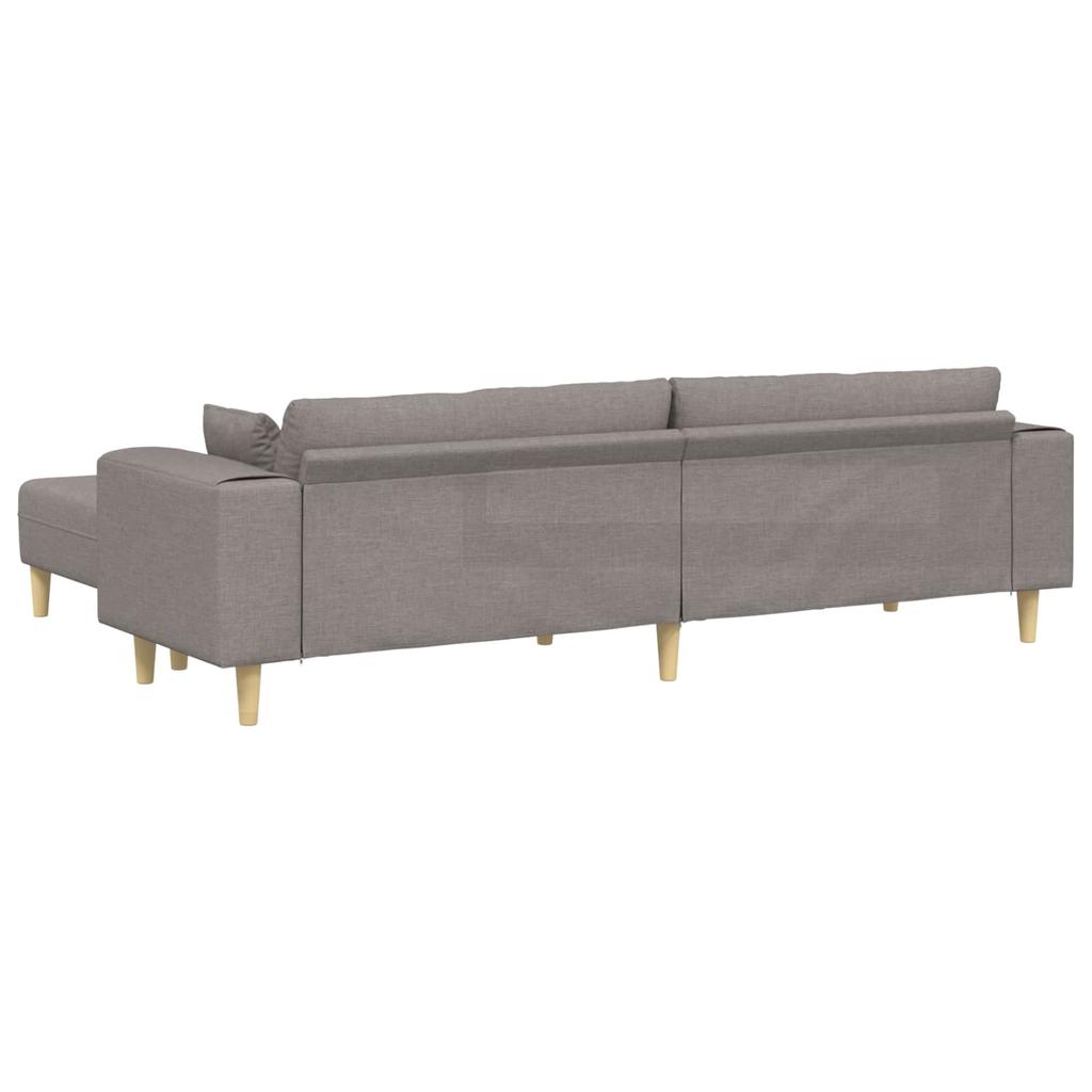 3 Piece Sofa with Cushions Taupe Fabric