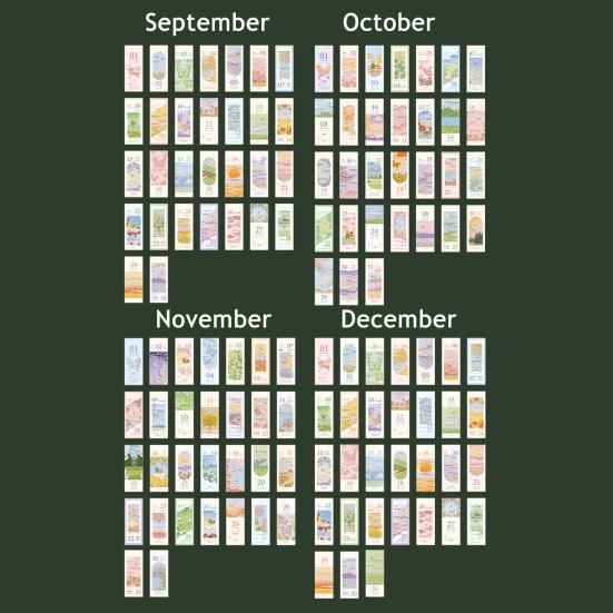 2026 Oil Pastel Desk Calendar Daily Planner Event Marker Desk Calendar Decorative Coil Bound