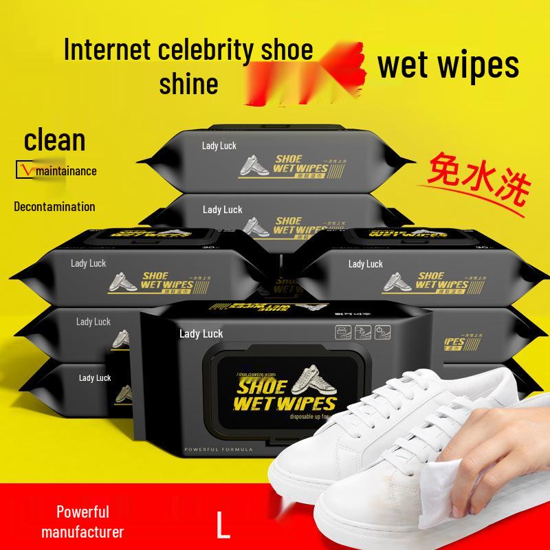 Goddess of Luck Disposable White Shoe Cleaning Wipes - Waterless Stain Remover for Sneakers