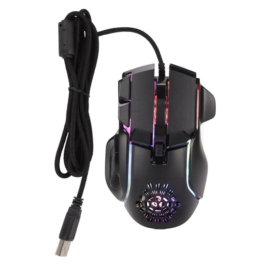 Mechanical Mouse Wired 13 RGB Effects 6 DPI Levels Maximum 12800DPI Ergonomic Gaming Mouse for Win