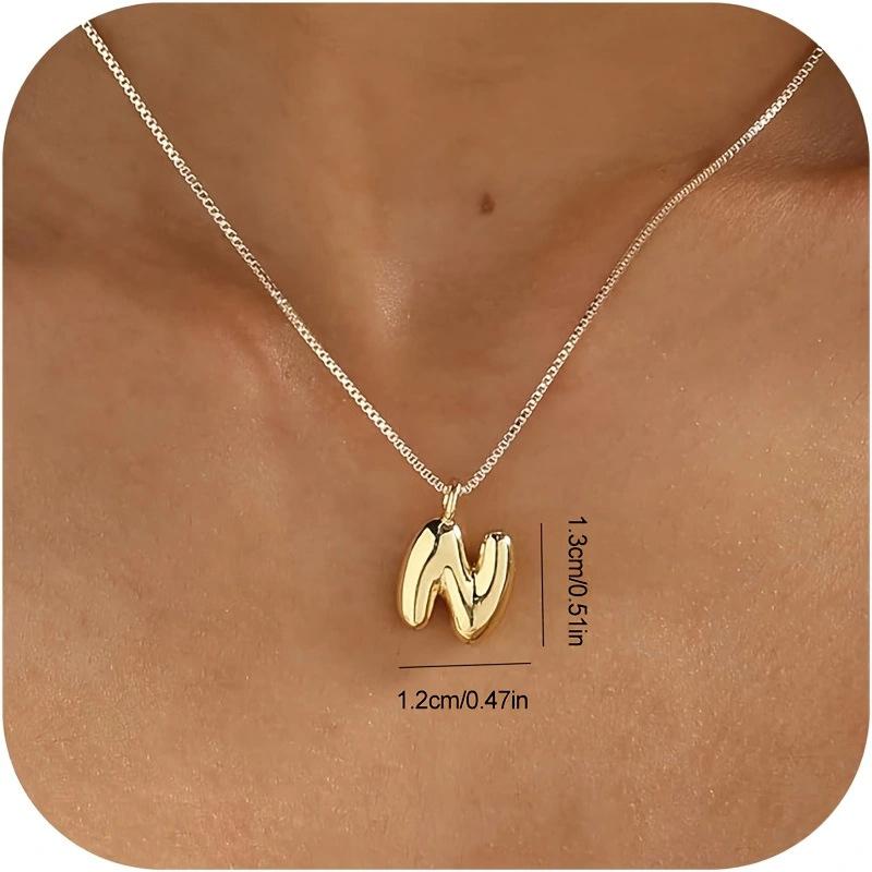 CARLIDANA New Female Pendant Chubby Mini Bubble Letters Stainless Steel Gold Plated 26 English Alphabet Letter Fashion Woman