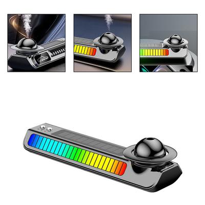 Car Air Freshener Dynamic Sound Pickup Light Solar Aromatherapy Smart Spray Parking Number Plate Auto Accessories