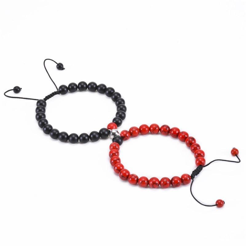 

JYL TS Bracelet Attraction Couple Magnet Detail Strengthens Intimacy & Loyalty Frosted red turquoise мышьяковый