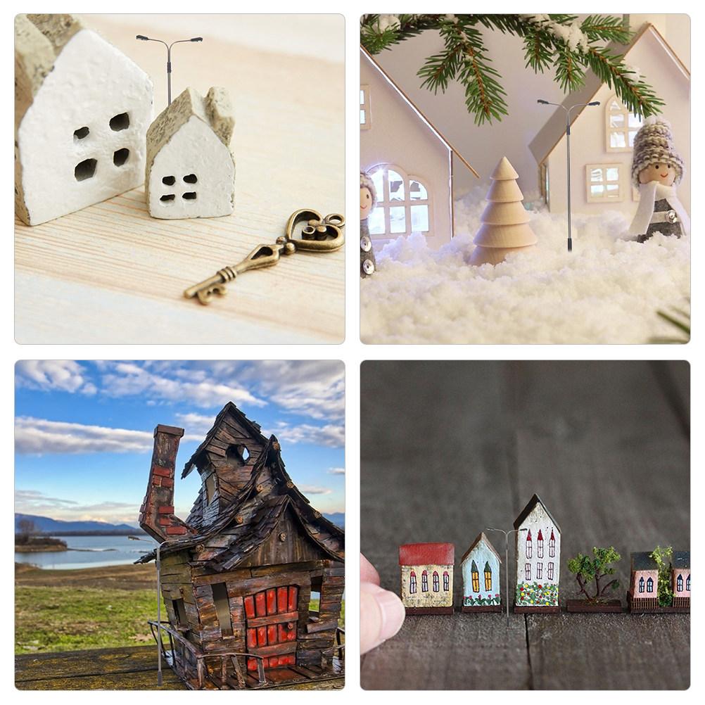 4Pcs Miniature Street Lights Easy Install Mini House Decor Realistic Sand Table Micro Landscape Supplies Mini Street Lamp