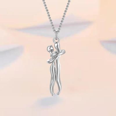 Hip Hop Umarmung Paar Anhänger Halskette Länge verstellbar Ihn Sie Umarmung Anhänger Halskette Jahrestag Schmuck Valentinstag Geschenk