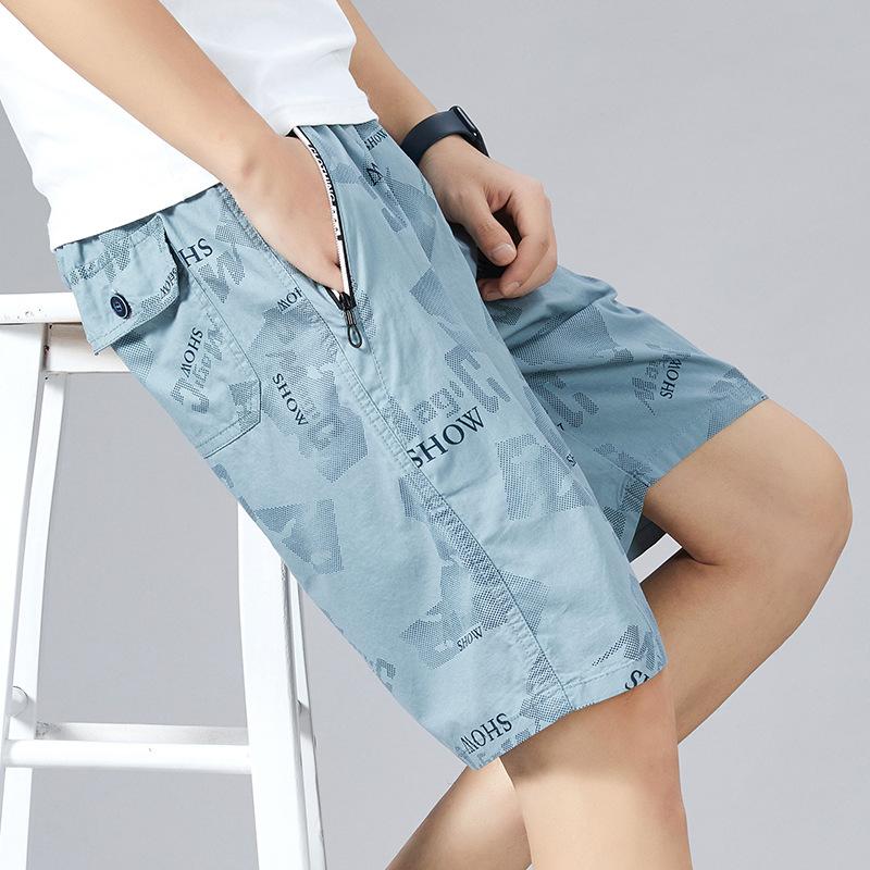 

Summer Men s High Waisted Pockets Plaid Striped Elastic Loose Clothing Straight Sports Pants Cargo Preppy Style Printing Shorts 6XL