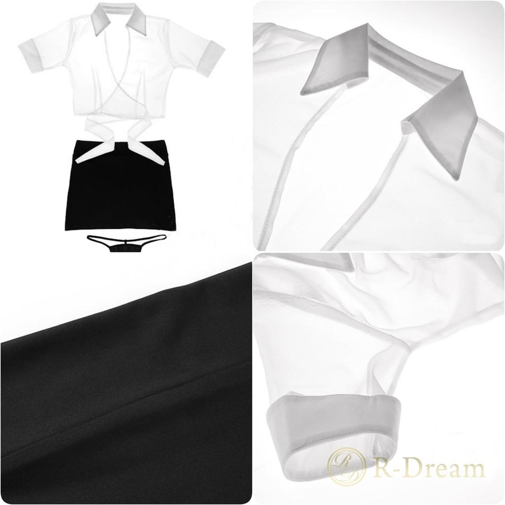 Secretary Cosplay Large Size Sexy Costume Open Chest Front Tie 2XL 4XL Teacher Office Lady Chubby Costume Lingerie Extreme Pervert Erotic Sex