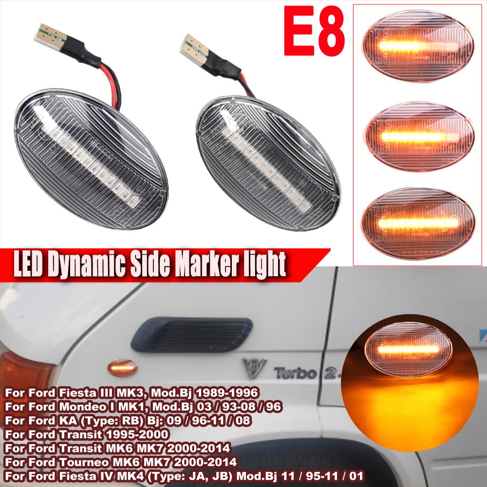 

LED Sequential Lamp Dynamic Side Marker Turn Signal Light For Ford Fiesta III IV MK3 MK4 KA Mondeo I MK1 Transit Tourneo MK6 MK7 Single LED White