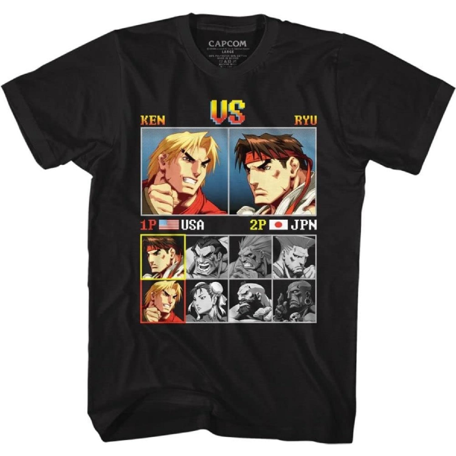 

Street Fighter Ken VS Ryu Game Screen Black T-Shirt XXXXXL чорний